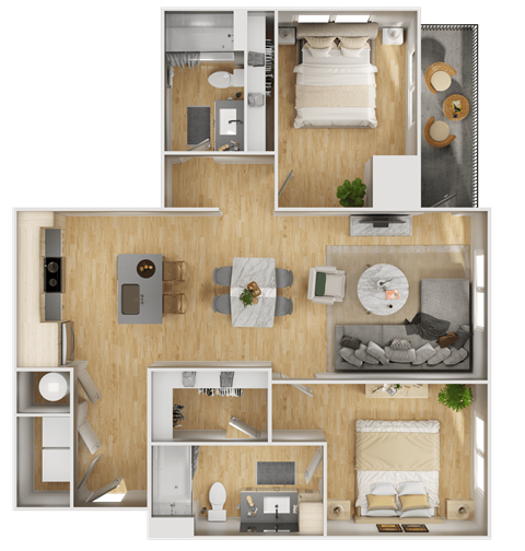 a floor plan of a 1 bedroom apartment